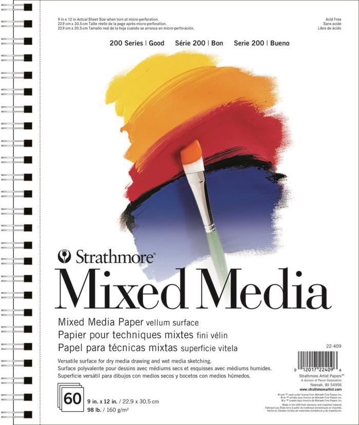 60ct Mixed Media Paper White - Strathmore (1b)