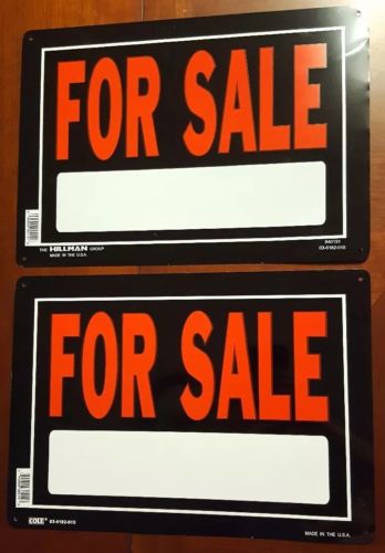 Hillman/Cole(2)For Sale Sign Space Fill In Black Red Aluminum metal high quality
