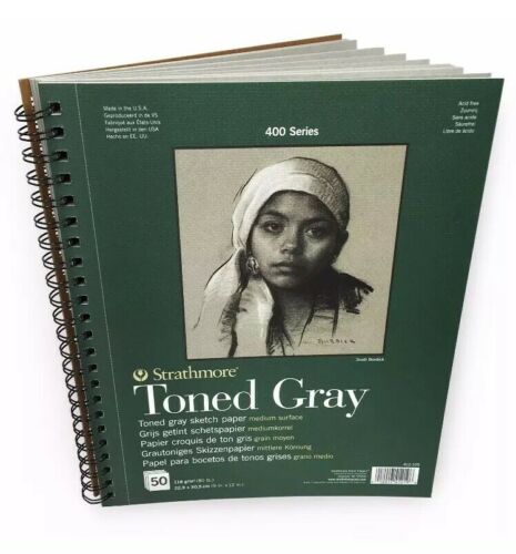 Strathmore 400 Series Wiro Toned Gray Sketchbook – 50 Sheets – 9 x 12” – 412 109