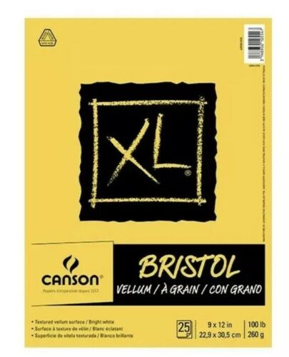 Canson XL Bristol Pads Vellum 25 Sheet Pad 9x12
