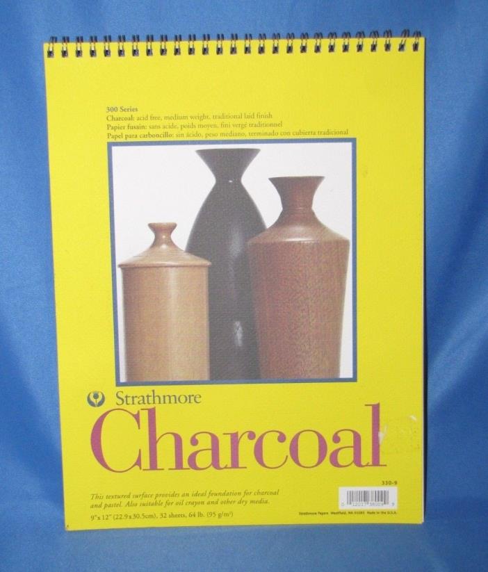 Strathmore 300 Series 9x12 Charcoal Pad 32 Sheets White Wire Spiral Bound 330-9