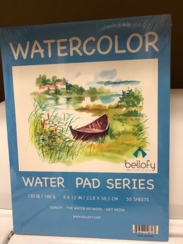 Bellofy Watercolor Paper Pad130 IB/190 GSM Weight  9x12 in Size Cold Press Paper
