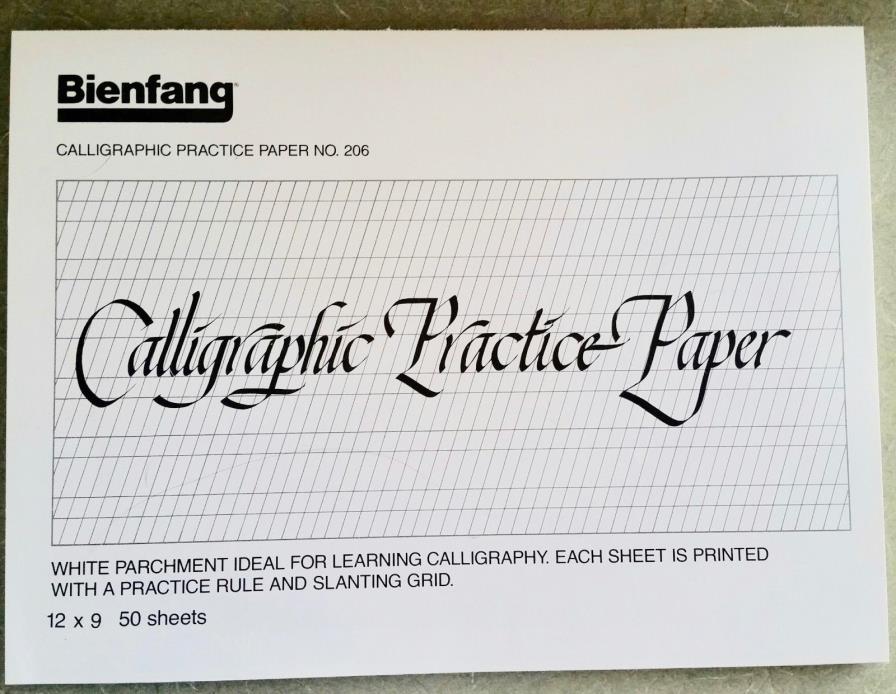 6 Bienfang No. 206 12 x 9 Calligraphic Practice Paper Pads-50 Sheets Each