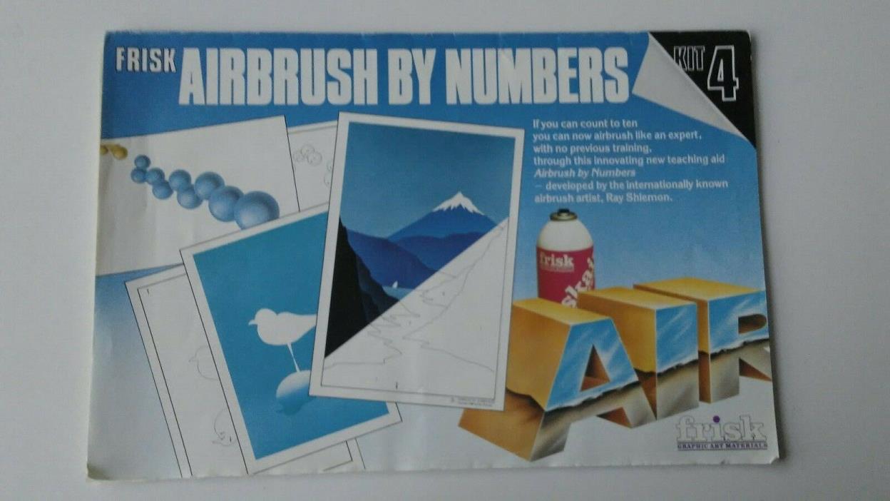 Frisk Airbrush by Numbers Teaching Aid, Kit #4. ~ opened pkg, but unused sheets~