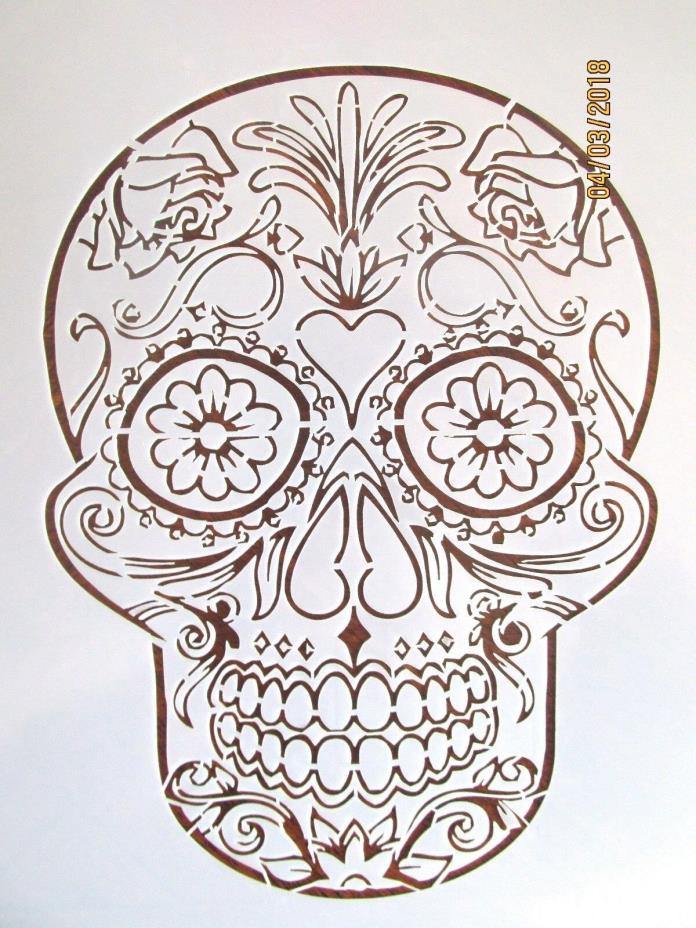 Day of the Dead Skull Stencil/Template Reusable 10 mil Mylar
