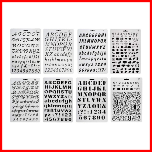 Plastic Number & Letter Stencils Templates Set For Painting Crafts Of 8