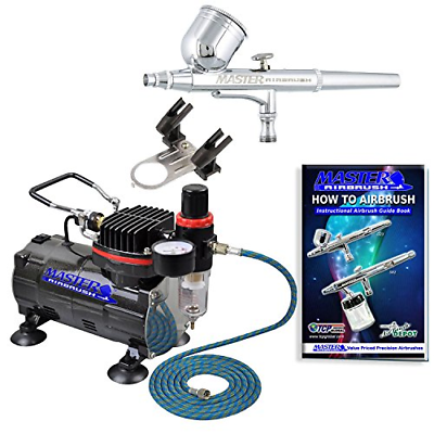 Master Airbrush Multi-purpose Gravity Feed Dual-action Airbrush Kit with 6 Foot