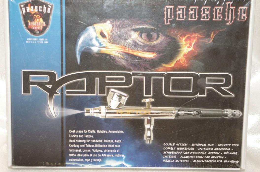 Paasche Raptor gravity feed airbrush RG 3 S . Contains 3 head and needle sizes .