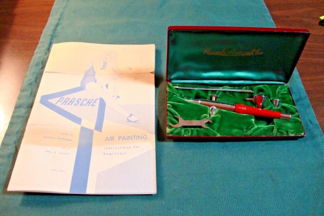Paasche Airbrush Type V w/1945 Air Painting Instruction Book w/orig Case & Box