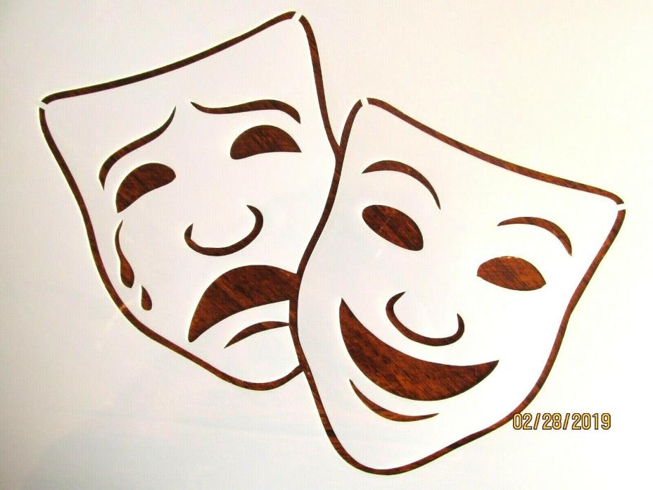 Tragedy Comedy Stencil / Template Reusable 10 mil Mylar
