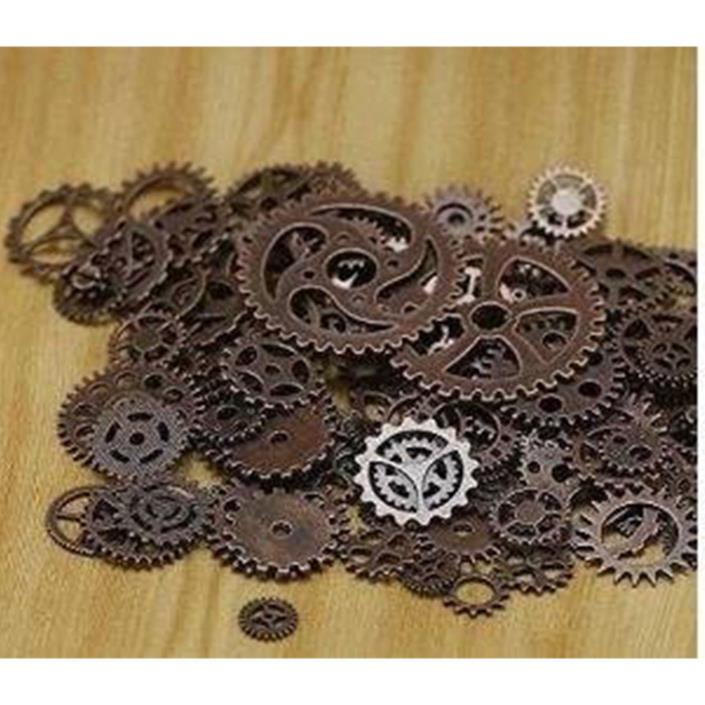 100Gram Copper Assorted Steampunk Antique Gears Skeleton Clock Watch Gear Crafts