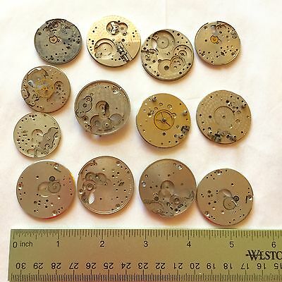 4 Ounce Pocket Watch Plates Silver Steampunk Parts Wheels Gears Watchmakers Lot