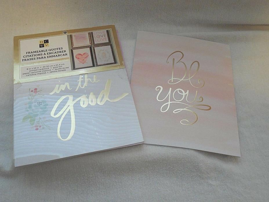 American Crafts DCWV Frameable Quotes Stack Prints - Gold Foil, 60 Sheets 8 x 10