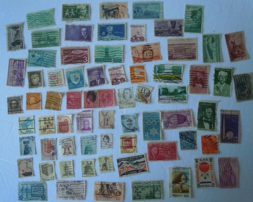 Assorted US  stamps 70 used ephemera paper collectibles lots stamp lots
