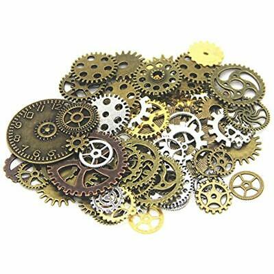 150 Gram Mixed Color Steampunk Watch Gears Cogs Charms Pendant Crafting DIY