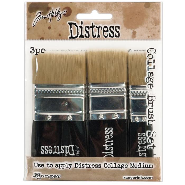 Tim Holtz Distress Collage Brush Assortment - pkg. 3 / 3 sizes - short brush
