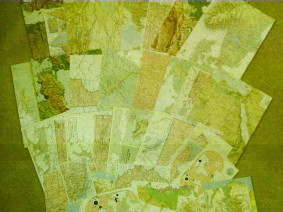 (3S) vintage EPHEMERA paper CRAFTING LOT maps-scrapbooking  ART collage
