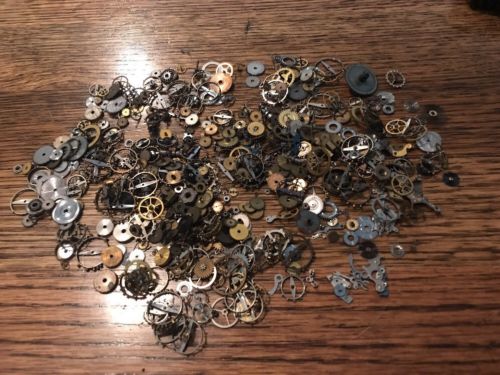 Lot Approx 120g Small Watch Parts - Gears Repair Steampunk Art Hands