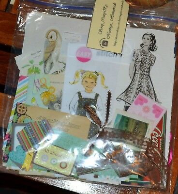 Custom EPHEMERA PACK grab bag Scrapbook, Mixed Media Art, collage 65 - 100 PCs