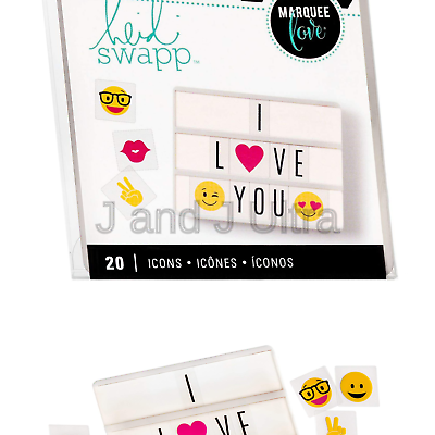 Heidi Swapp Light Box Icons Emoji Inserts by American Crafts | 20 unique emoj...