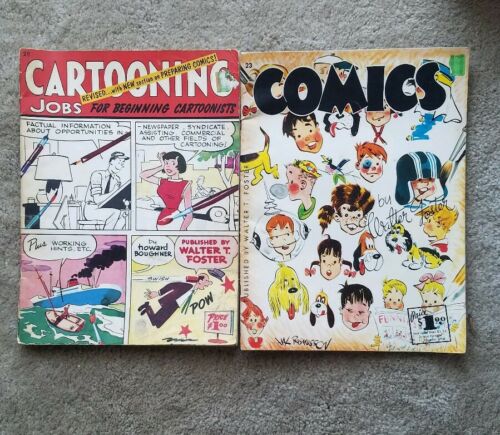 Rare LOT OF 2 Walter Foster Animation Cartooning Art Instruction Books #s 23/28