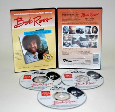 BOB ROSS THE JOY OF PAINTING SERIES 25 / 3 DVD SET / 6 1/2 HRS AND 13 PAINTINGS