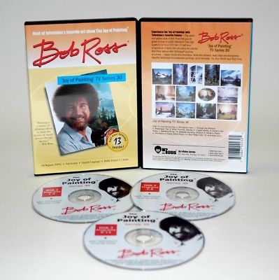 BOB ROSS THE JOY OF PAINTING SERIES 30 / 3 DVD SET / 6 1/2 HRS AND 13 PAINTINGS