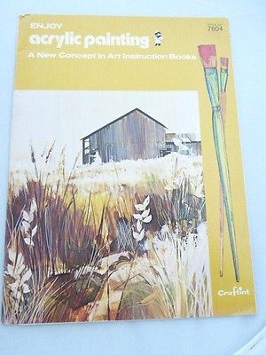 Craftint Enjoy Acrylic Painting 7604 1971 Instructions to paint two Paintings