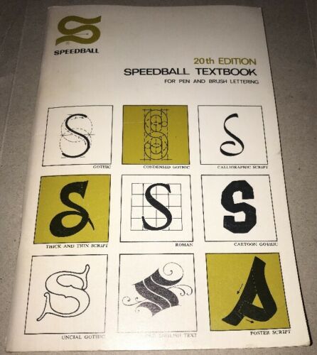 20th  Edition Speedball Textbook 1972 Hunt Manufacturing Lettering Vintage