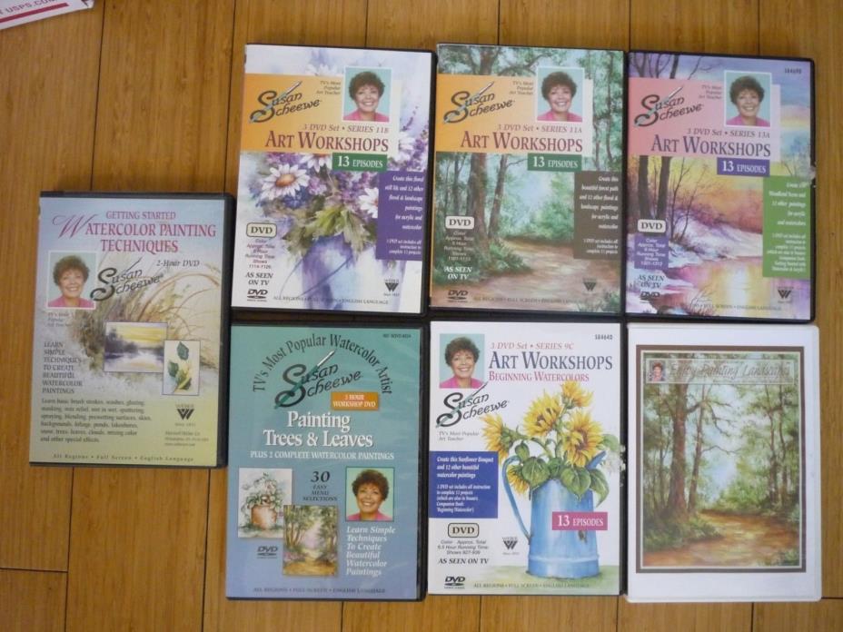 Susan Scheewe 7 Different DVDs Series & 10 BOOKS Painting Watercolor & Acrylic