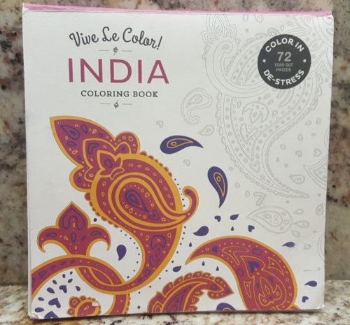 Vive Le Color! India Adult Coloring Book: Color In; De-stress 72 Tear-out Pag