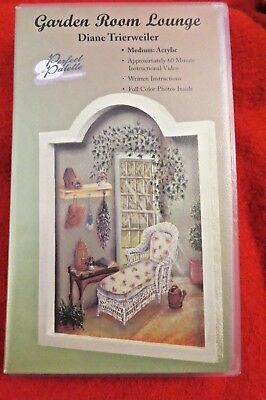 DIANE TRIEWEILER  GARDEN ROOM WICKER PAINTING LESSON VIDEO VHS & PATTERN ACRYLIC