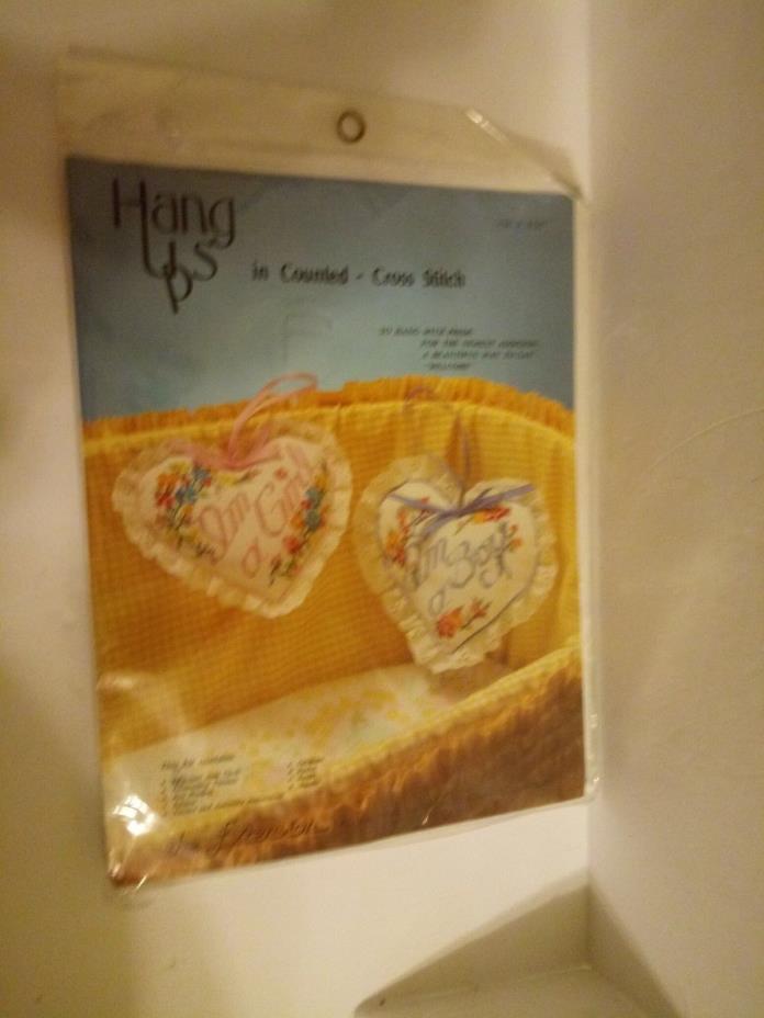 HANG UPS - IN COUNTED CROSS-STITCH BOY OR GIRL GINGHAM BABY SHOWER LAYETTE
