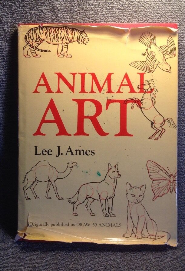 VINTAGE 1974 ANIMAL ART By LEE J. AMES HARD COVER