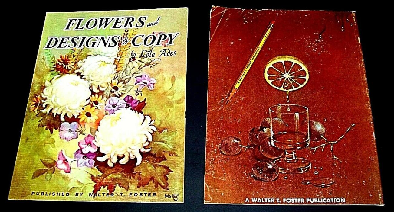 2 Art Books by Walter Foster Secrets And Shortcuts   Flowers and Designs to Copy