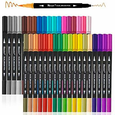 Dual Markers Brush Pen, Bullet Journal Fine Point Coloring & Highlighter For
