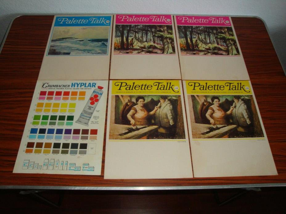 5 Vintage Grumbacher Palette Talk Art Booklets&1-Grumbacher Paint Advertisement
