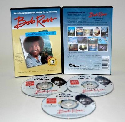 BOB ROSS THE JOY OF PAINTING SERIES 21 / 3 DVD SET / 6 1/2 HRS AND 13 PAINTINGS