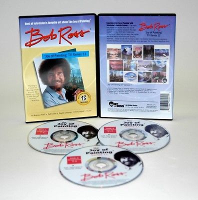 BOB ROSS JOY OF PAINTING DVD SERIES 11 / 3 DVD SET /390 MINUTES AND 13 PAINTINGS
