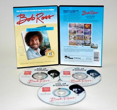 BOB ROSS JOY OF PAINTING DVD SERIES 9 / 3 DVD SET / 390 MINUTES AND 13 PAINTINGS