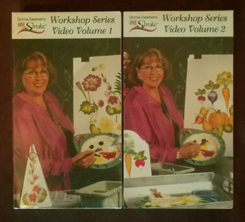 2 SEALED NEW Donna Dewberry One Stroke VHS 2002 Workshop Series Vol 1 and 2