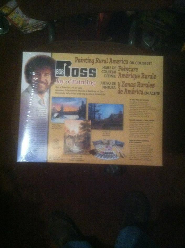 BOB ROSS RURAL AMERICA PAINTING SET W/ BRUSHES AND OIL PAINTS Instructional DVD