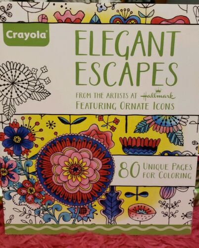 Crayola Elegant Escapes Coloring Book NEW from Hallmark Artists 80 Pgs