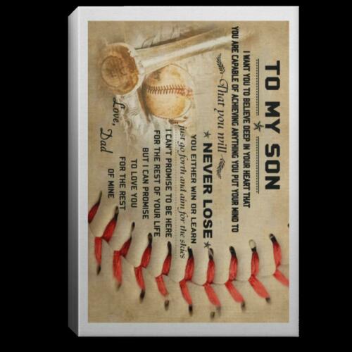 Baseball Dad To My Son I Love You For The Rest Of Mine Canvas .75in Framed