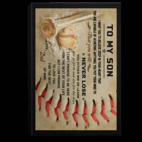 Baseball Dad To My Son I Love You For The Rest Of Mine Black Canvas .75in Framed