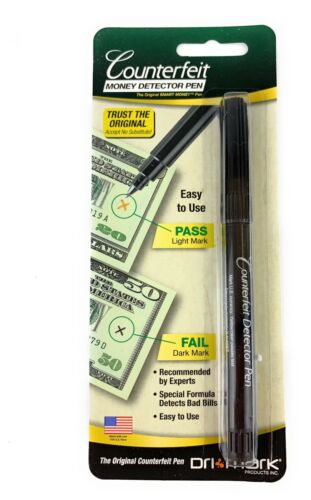 COUNTERFEIT Money Detector Pen Dri Mark The Original. Easy to Use.