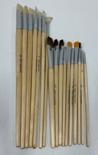 Jerry Q Art 17 PC Brown Synthetic Hair NEW Paint Brush Set  17 Brushes