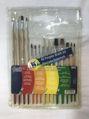 American Painter All Purpose Brush Set, 15pk, Wood Handle