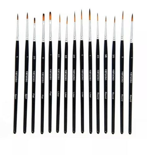 Virtuoso 15-Piece Fine Paintbrushes, Handmade Detail Paint Brush Set - for