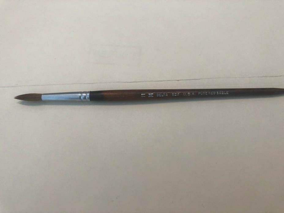 DELTA JEWEL # 527 PURE RED SABLE ARTIST BRUSH SIZE 11 Made in USA